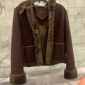 VIA SPIGA hooded fur jacket